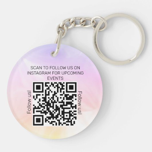 Holografische QR Code Sleutelhanger – Aangepaste L (Achterkant)