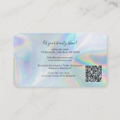 Holografische QR-codehandschrift en makersalon Visitekaartje (Achterkant)