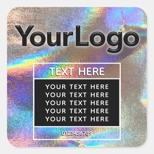 Holografische radiogolf professionele handgemaakte vierkante sticker (Voorkant)