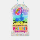 Holografische Rainbow 4th Birthday Gift Label Cadeaulabel (Voorkant)