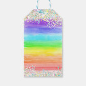 Holografische Rainbow 4th Birthday Gift Label Cadeaulabel (Achterkant)