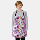 Holografische Rainbow Floral Collage Kinder Schort (Gedragen)