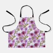 Holografische Rainbow Floral Collage Kinder Schort (Voorkant)