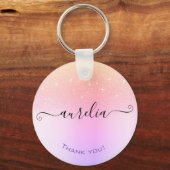 Holografische Rainbow Luxe Ombre Glitter Regen Mod Sleutelhanger (Voorkant)