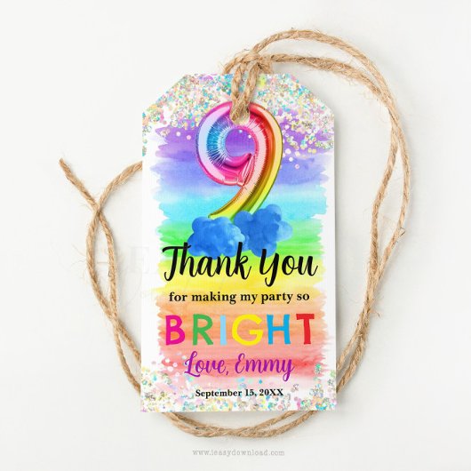 Holografische Rainbow Verjaardag Gift Label Cadeaulabel