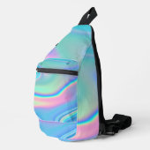 Holografische regenboog Abstract Sling Bag (Rechterhoek)