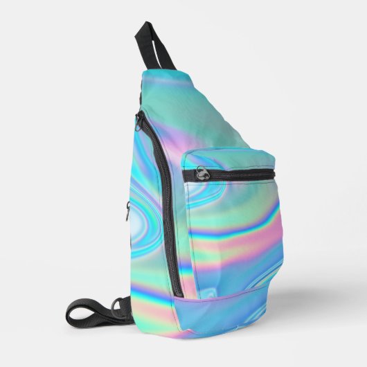Holografische regenboog Abstract Sling Bag (Linkerhoek)