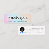 HOLOGRAFISCHE REGENBOOG Bedankt voor uw bestelling Mini Visitekaartje (Voorkant / Achterkant)