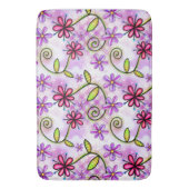 Holografische regenboog bloemencollage badmat (Voorkant Verticaal)