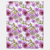 Holografische regenboog bloemencollage fleece deken (Voorkant)