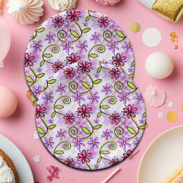 Holografische regenboog bloemencollage papieren bordje