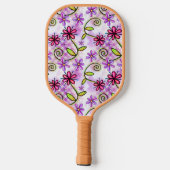 Holografische regenboog bloemencollage pickleball paddle (Achterkant)