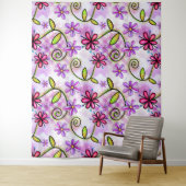 Holografische regenboog bloemencollage wandkleed (In situ)