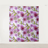 Holografische regenboog bloemencollage wandkleed (Voorkant)