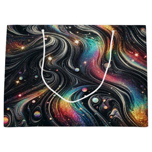 Holografische Regenboog Glitter 70s Galactisch Cre Groot Cadeauzakje (Voorkant)