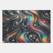 Holografische Regenboog Glitter 70s Galactisch Cre Inpakpapier Vel (Voorkant 3)