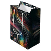 Holografische Regenboog Glitter 70s Galactisch Cre Medium Cadeauzakje (Voorkant Gekanteld)