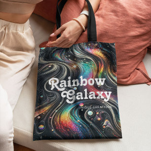Holografische Regenboog Glitter 70s Galactisch Cre Tote Bag