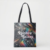 Holografische Regenboog Glitter 70s Galactisch Cre Tote Bag (Voorkant)