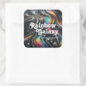 Holografische Regenboog Glitter 70s Galactisch Cre Vierkante Sticker (Tas)