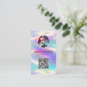 Holografische regenboog QR-code foto | Sociale med Visitekaartje (Staand voorkant)