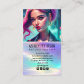 Holografische regenboog QR-code foto | Sociale med Visitekaartje (Achterkant)