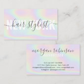 Holografische regenboog script handtekening haarst visitekaartje (Voorkant / Achterkant)