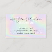 Holografische regenboog script handtekening haarst visitekaartje (Achterkant)