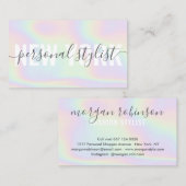 Holografische regenboog script handtekening meisje visitekaartje (Voorkant / Achterkant)