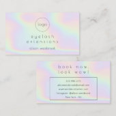 Holografische regenboog wimper extensies custom lo visitekaartje (Voorkant / Achterkant)