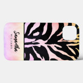 Holografische Regenboog Zebraprint Persoonlijk Case-Mate iPhone Case (Achterkant (horizontaal))