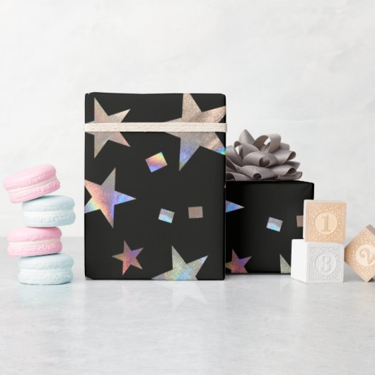 Holografische regenboogbruiloft kerstdag cadeaupapier (Baby Shower)