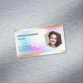 Holografische regenbooggoud - Estate foto-herder Magnetisch Visitekaartje (Voorbeeld)