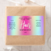 Holografische regenboogkleurige haarserumlabels etiket (Insitu)