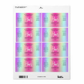Holografische regenboogkleurige haarserumlabels etiket (Full Sheet)