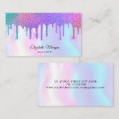 Holografische regenbooglitter drijft professioneel visitekaartje (Voorkant / Achterkant)