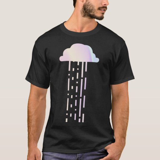 Holografische regenboogminimalistisch radiofasisch t-shirt (Voorkant)