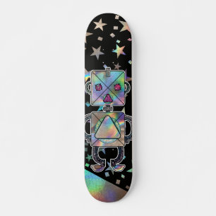 Holografische regenboogstars metalen rommelrobots persoonlijk skateboard