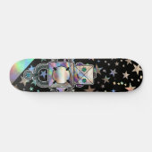 Holografische regenboogstars metalen rommelrobots persoonlijk skateboard (Horizontaal)