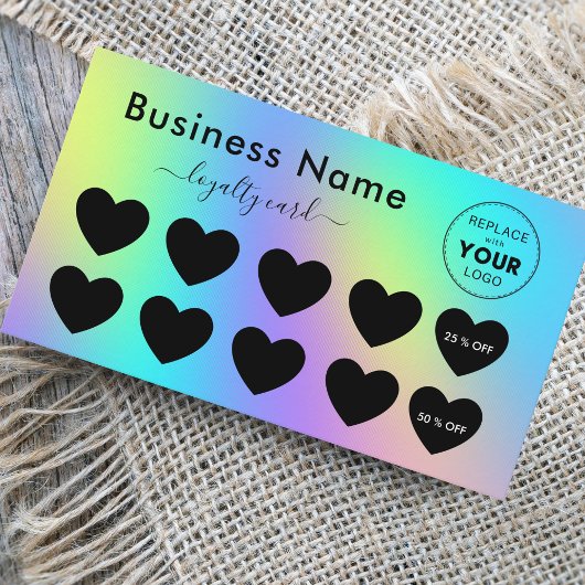 Holografische regenboogunicorn Cute Discount voege Klantenkaartje