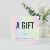 Holografische regenboogunicorn pasteel moderne sal (Staand voorkant)