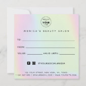 Holografische regenboogunicorn pasteel moderne sal (Achterkant)