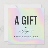 Holografische regenboogunicorn pasteel moderne sal (Voorkant)