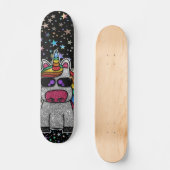 Holografische regenboogUnicorn Sparkly Stars Magis Persoonlijk Skateboard (Voorkant)