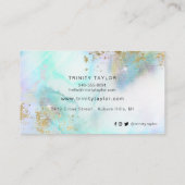 Holografische regenboogwolken en faux goudblad visitekaartje (Achterkant)
