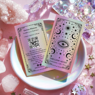 Holografische Retro Hemel Tarot Wimper Kunstenaar Visitekaartje