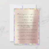 Holografische Roze Bruidsdouche Sweet 16th PEARLY Kaart (Voorkant)