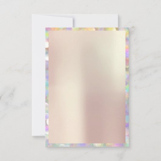 Holografische Roze Bruidsdouche Sweet 16th PEARLY Kaart (Achterkant)