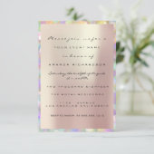 Holografische Roze Bruiloft Feest Sweet 16de PEARL Kaart (Staand voorkant)