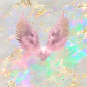 Holografische Roze Engel Vleugels Memorial Sign Poster